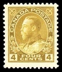 King George V - Olive Bistre - Precanceled Canada Postage Stamp