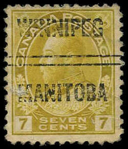 King George V - Yellow Ochre - Precanceled Canada Postage Stamp