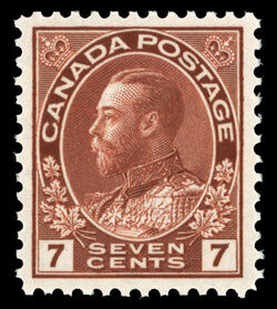 King George V - Pale Red Brown - Dry Printing Canada Postage Stamp