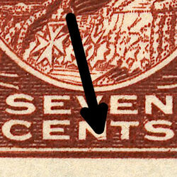 King George V - Red Brown - Diagonal Line in N of CENTS Canada Postage Stamp