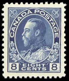 King George V - Blue - Precanceled Canada Postage Stamp