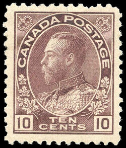 King George V - Reddish Purple - First Printing Canada Postage Stamp