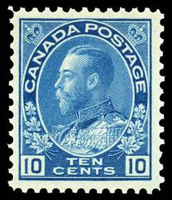 King George V - Light Blue - Wet Printing Canada Postage Stamp