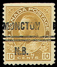 King George V - Bistre Brown - Precanceled Canada Postage Stamp