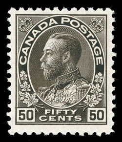 King George V - Black - Wet Printing Canada Postage Stamp
