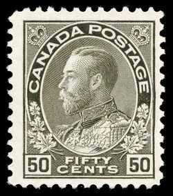 King George V - Silver Black - Wet Printing Canada Postage Stamp