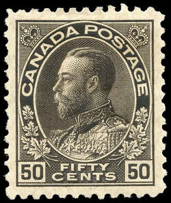King George V - Brown Black - Wet Printing Canada Postage Stamp