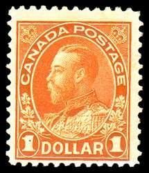 King George V - Orange - Precanceled Canada Postage Stamp