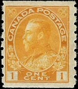 King George V - Orange Yellow - Horizontal Imperforate - Dry Printing - Die I - Paste-up Pair Canada Postage Stamp