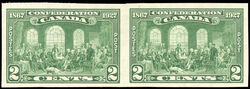 The Fathers of Confederation - Green - Imperforate Pair Canada Postage Stamp | Confederation, 1867-1927