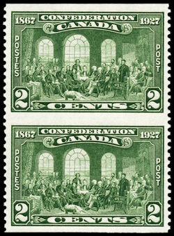 The Fathers of Confederation - Green - Horizontal Imperforate Pair Canada Postage Stamp | Confederation, 1867-1927