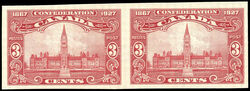 Centre Block of The Parliament Buildings - Brown Carmine - Imperforate Pair Canada Postage Stamp | Confederation, 1867-1927