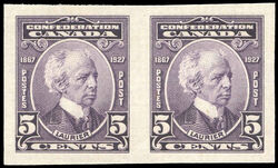 Sir Wilfrid Laurier - Violet - Imperforate Pair Canada Postage Stamp | Confederation, 1867-1927