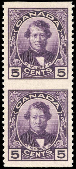 Thomas D'Arcy McGee - Violet - Horizontal Imperforate Pair Canada Postage Stamp