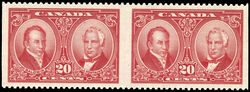 Robert Baldwin and Sir Louis-Hippolyte Lafontaine - Brown Carmine - Horizontal Imperforate Pair Canada Postage Stamp