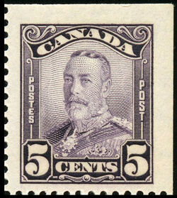 King George V - Deep Violet - Booklet Single Canada Postage Stamp