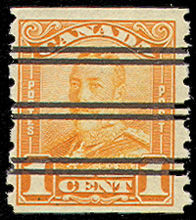 King George V - Orange - Precanceled Canada Postage Stamp