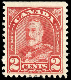 King George V - Deep Red - Booklet Single Canada Postage Stamp