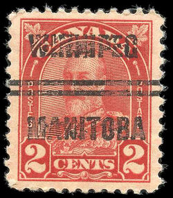 King George V - Deep Red - Precanceled Canada Postage Stamp