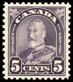 King George V - Dull Violet - Flat Press Canada Postage Stamp