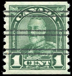 King George V - Deep Green - Precanceled Canada Postage Stamp