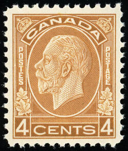King George V - Brownish Ochre Canada Postage Stamp