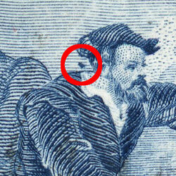 Jacques Cartier, 1534-1934 - Blue - Burr on Shoulder Canada Postage Stamp
