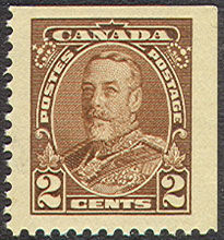 King George V - Brown - Booklet Single Canada Postage Stamp