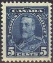 King George V - Blue - Precanceled Canada Postage Stamp