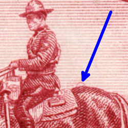 Royal Canadian Mounted Police Constable On Horseback - Carmine Rose - Bird Cage Canada Postage Stamp
