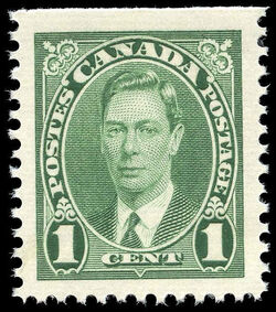 King George VI - Green - Booklet Single Canada Postage Stamp