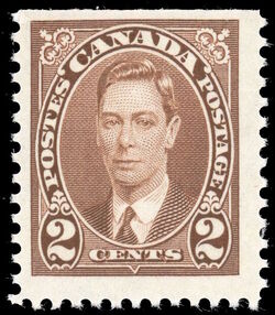King George VI - Brown - Booklet Single Canada Postage Stamp