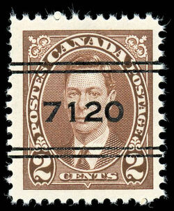 King George VI - Brown - Precanceled Canada Postage Stamp