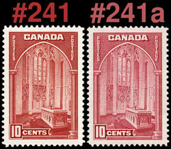 Memorial Chamber, Parliament Buildings, Ottawa - Carmine Rose Canada Postage Stamp