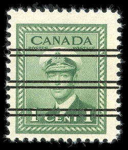 King George VI - Green - Precanceled Canada Postage Stamp