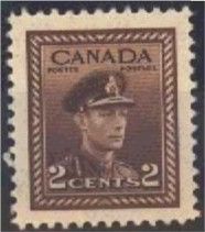 King George VI - Brown - Precanceled Canada Postage Stamp