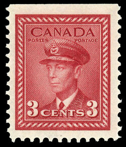 King George VI - Dark Carmine - Booklet Single Canada Postage Stamp