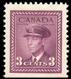 King George VI - Rose Violet - Booklet Single From Pane of 4 or 6 Stamps Canada Postage Stamp