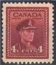 King George VI - Dark Carmine - Precanceled Canada Postage Stamp