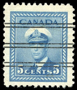 King George VI - Deep Blue - Precanceled Canada Postage Stamp