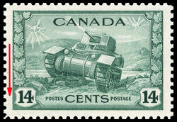 Ram Tank, Canadian Army - Dull Green - Hairlines Canada Postage Stamp