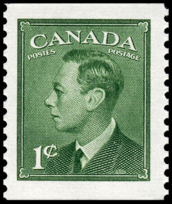 King George VI - Green - Booklet Single Canada Postage Stamp