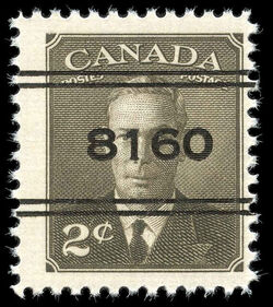 King George VI - Sepia - Precanceled Canada Postage Stamp