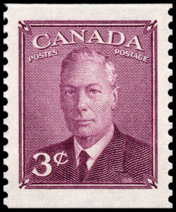 King George VI - Rose Violet - Booklet Single From Pane of 3 Stamps Canada Postage Stamp