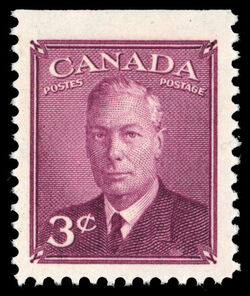 King George VI - Rose Violet - Booklet Single From Pane of 4 Stamps Canada Postage Stamp