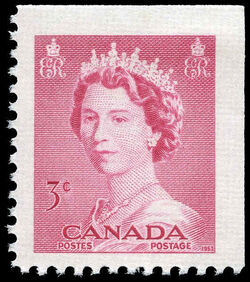Queen Elizabeth II - Carmine Rose - Booklet Single From Pane of 4 Stamps Canada Postage Stamp