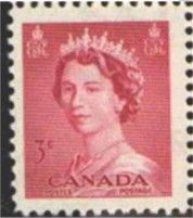 Queen Elizabeth II - Carmine Rose - Precanceled Canada Postage Stamp