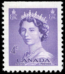 Queen Elizabeth II - Violet - Booklet Single From Pane of 6 Stamps Canada Postage Stamp