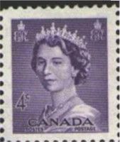 Queen Elizabeth II - Violet - Precanceled Canada Postage Stamp