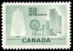 Canada's Textile Industry - Light Green - High Fluorescent Paper Canada Postage Stamp
